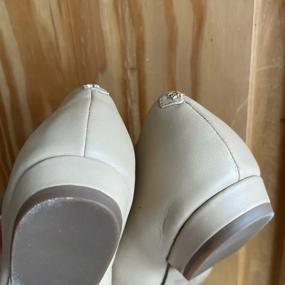 Sam Edelman Janina Beige Embellished Buckle Flats Size 8 - Picture 5 of 8